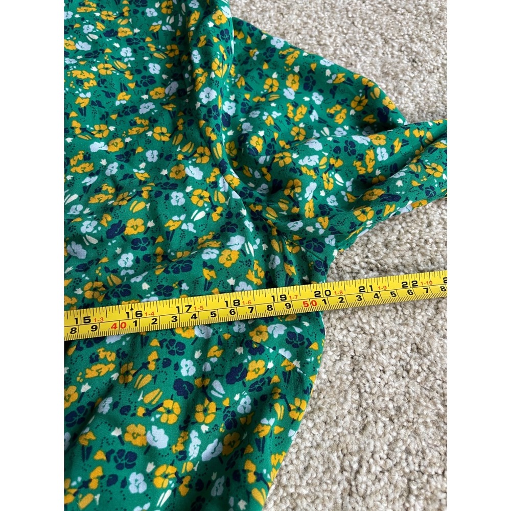 Talbots Ditsy Floral Midi Shirt Dress Long Sleeve Belted Pockets 12 Cottage - Picture 10 of 12